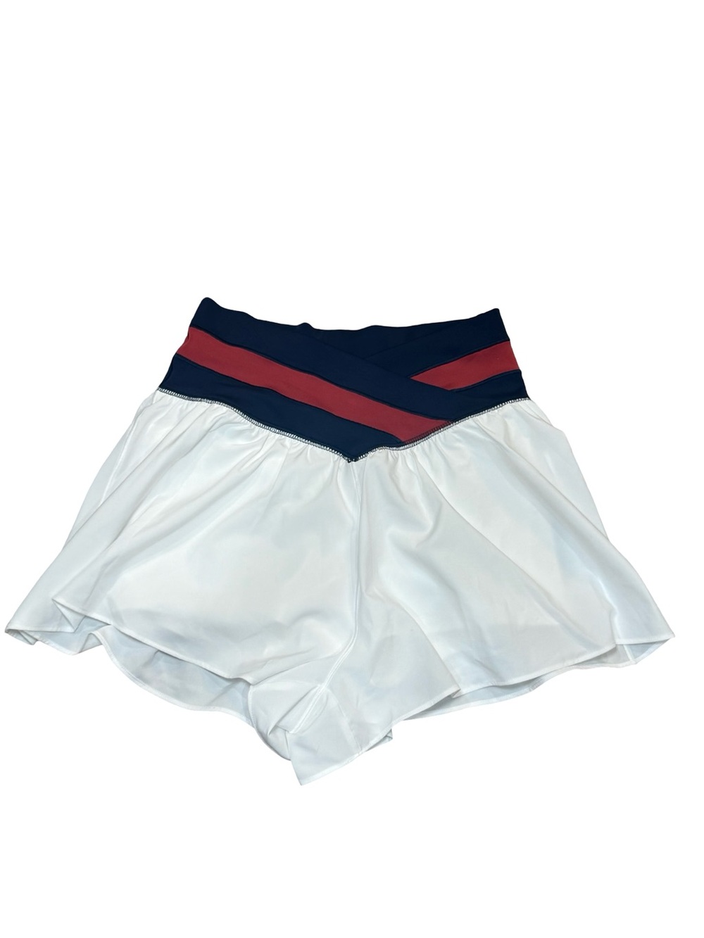 ▫️❤️🫐 aerie White Skort with Navy and Red Waistband 🫐❤️▫️